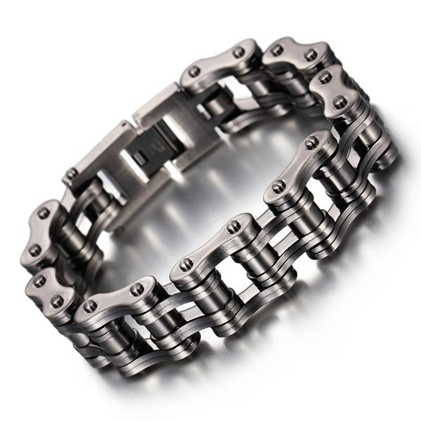Dark Tone Biker Chain Bracelet Titanium Steel - InnovatoDesign