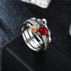 Skull, Skeleton, Flower and Heart Crystal Punk Engagement Ring-Rings-Innovato Design-5-Innovato Design