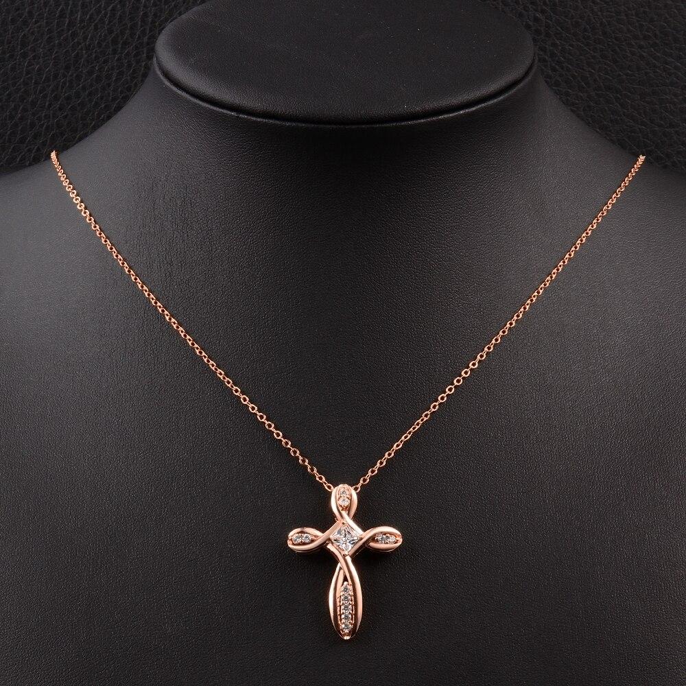 Twisted Knot Cross with Crystals Pendant and Infinity Necklace-Necklaces-Innovato Design-Gold-Innovato Design