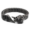 Antique Black Stainless Steel Viking Wolf Chain Bracelet - InnovatoDesign