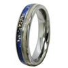 8 & 5mm Deer Antler Inlay and Silver Domed Tungsten Wedding Rings