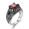 Skull and Heart Cubic Zirconia Vintage Fashion Engagement Ring-Rings-Innovato Design-10-Red-Innovato Design