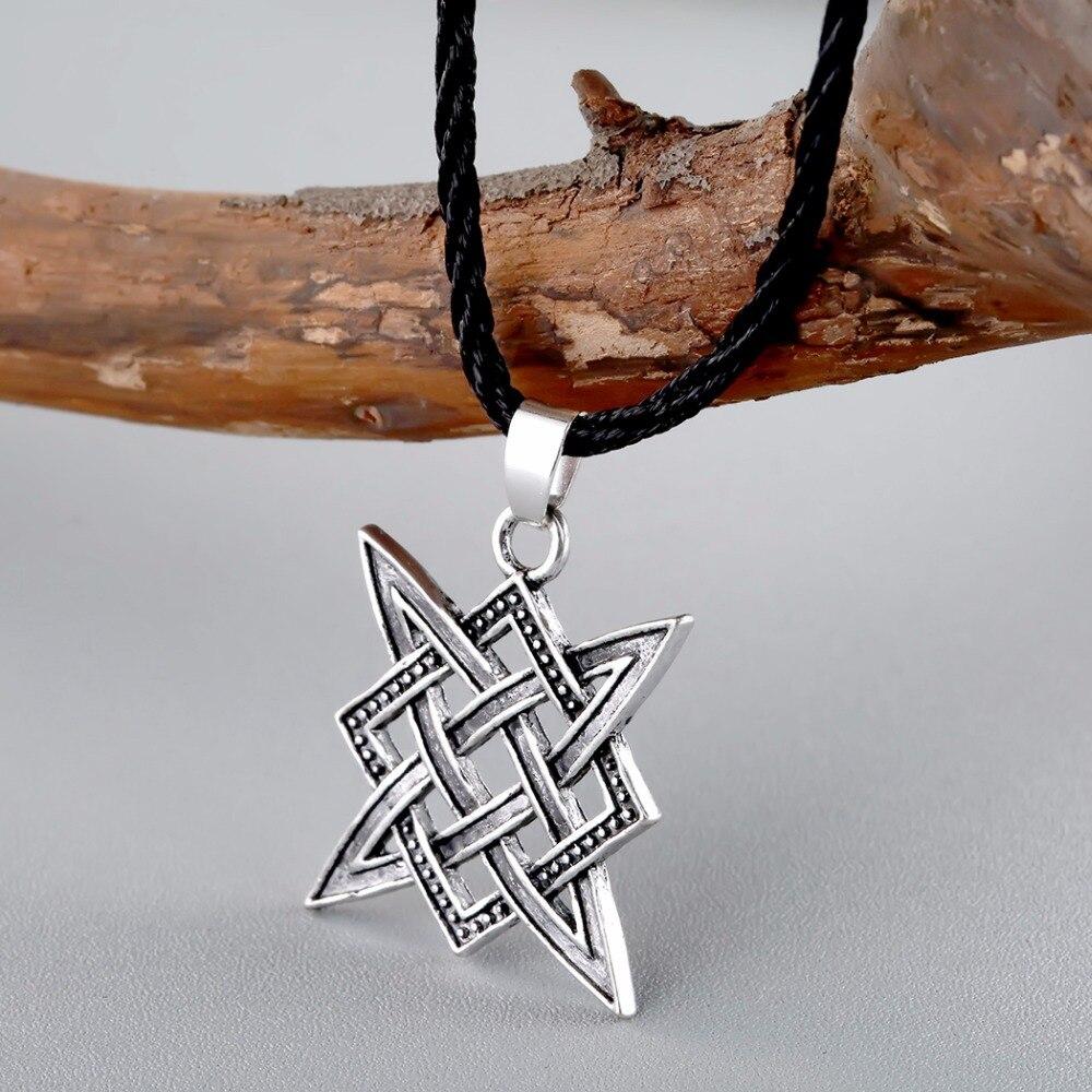 Silver Svarog Valknut Square Pendant wit Simple Rope Necklace-Necklaces-Innovato Design-Innovato Design