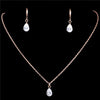 Crystal Necklace & Earrings Fashion Jewelry Set-Jewelry Sets-Innovato Design-Rose Red-Innovato Design