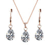 Crystal Necklace & Earrings Fashion Jewelry Set-Jewelry Sets-Innovato Design-White-Innovato Design