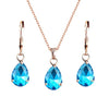 Crystal Necklace & Earrings Fashion Jewelry Set-Jewelry Sets-Innovato Design-Blue-Innovato Design