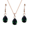 Crystal Necklace & Earrings Fashion Jewelry Set-Jewelry Sets-Innovato Design-Dark Green-Innovato Design