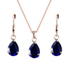 Crystal Necklace & Earrings Fashion Jewelry Set-Jewelry Sets-Innovato Design-Dark Blue-Innovato Design