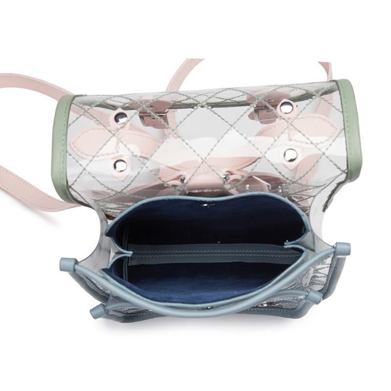 Green Pink Transparent Ladies School Backpack-clear backpack-Innovato Design-Innovato Design