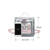 Green Pink Transparent Ladies School Backpack-clear backpack-Innovato Design-Innovato Design