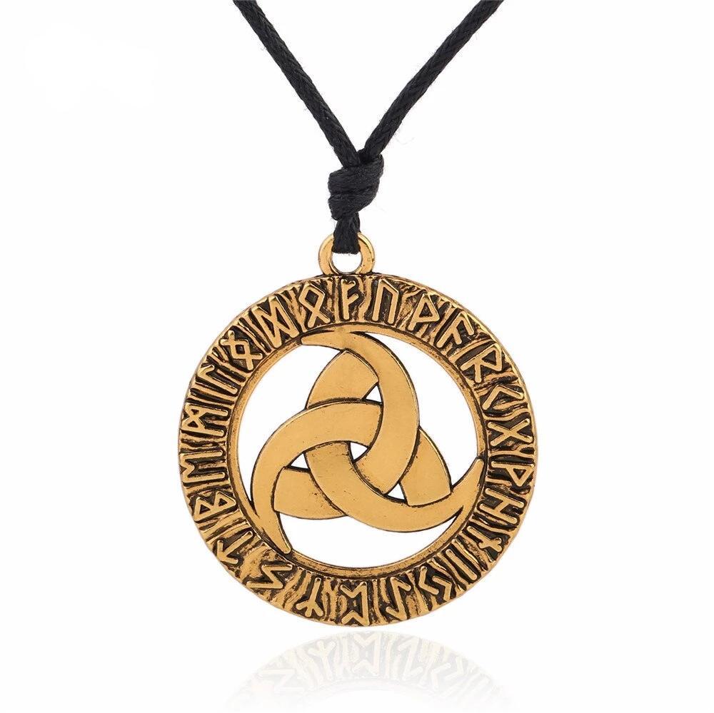 Scandinavian Valknut Design with Trinity Knot-Necklaces-Innovato Design-Gold-Innovato Design