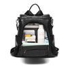 Leather Shoulder Bag, School Bag and Backpack with Bear Tassel