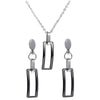 Rectangular Black or White Ceramic Necklace & Earrings Wedding Geometric Jewelry Set