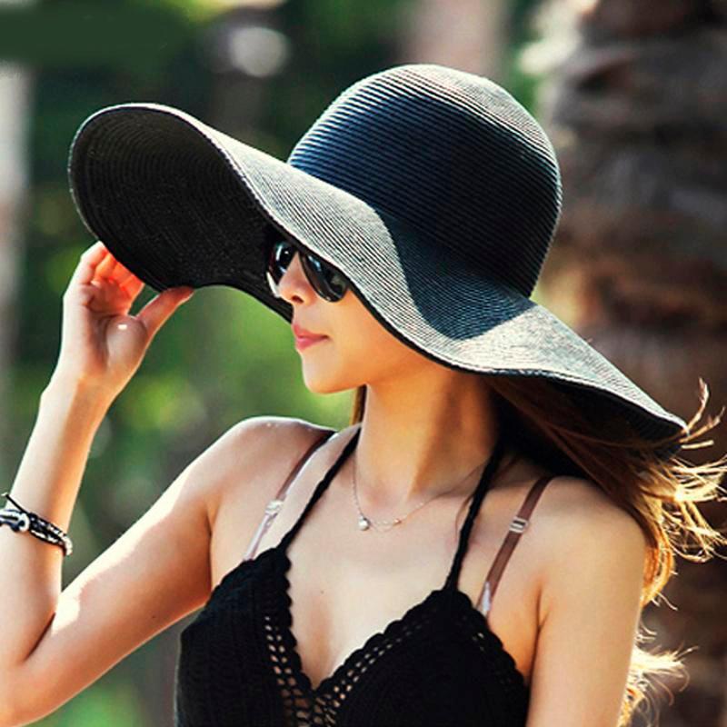Summer Foldable Floppy Wide Brim Straw Sun Hat-Hats-Innovato Design-White-Innovato Design
