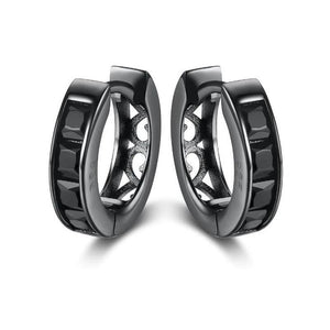 925 Sterling Silver with Cubic Black Zirconia Earrings-Earrings-Innovato Design-Innovato Design