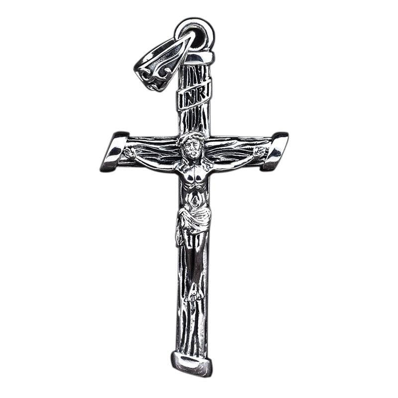 Jesus Cross 925 Sterling Silver Retro Pendant Necklace-Necklaces-Innovato Design-Innovato Design
