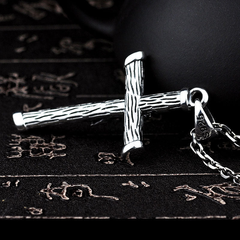 Jesus Cross 925 Sterling Silver Retro Pendant Necklace-Necklaces-Innovato Design-Innovato Design