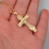 Gold Orthodox Cross with Jesus Pendant and Chain Necklace - InnovatoDesign