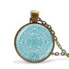 Mayan Calendar Bronze Pendant with Archaeological Glass Image-Pocket Watch-Innovato Design-Gama-Innovato Design