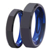 Black and Blue-Plated Tungsten Carbide Fashion Wedding Rings