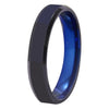 Black and Blue-Plated Tungsten Carbide Fashion Wedding Rings
