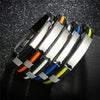 Personalized Silicone and Stainless Steel Punk Bracelet-Bracelets-Innovato Design-Black-Innovato Design