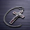 Men's 316L Stainless Steel Wood Cross Pendant Necklace-Necklaces-Innovato Design-Innovato Design