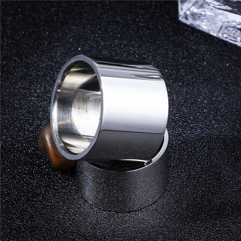 14mm & 18mm Silver Polished Titanium Ring-Rings-Innovato Design-14mm-8-Innovato Design
