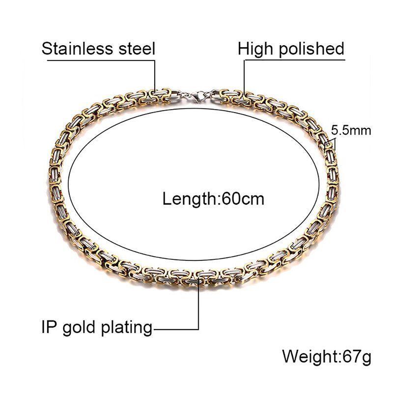 Three Tone Cross Pendant with Punk Byzantine Necklace-Necklaces-Innovato Design-Innovato Design