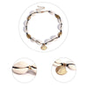 Black Rope Puka Shell Choker Necklace with Metallic Accent-Necklaces-Innovato Design-White-Innovato Design