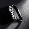 Black Braided Genuine Leather Devil's Skulls Bracelet - InnovatoDesign