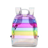 Rainbow Women’s Multicolor Striped Travel Clear Backpack - InnovatoDesign
