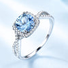 Sky Blue Topaz and Cubic Zirconia 925 Sterling Silver Engagement Ring-Rings-Innovato Design-5-Innovato Design