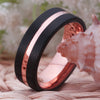 8mm Black and Rose-Gold-Plated Tungsten Carbide Wedding Band-Rings-Innovato Design-6-Innovato Design