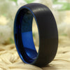 8mm Classic Blue and Black-Plated Tungsten Fashion Wedding Ring