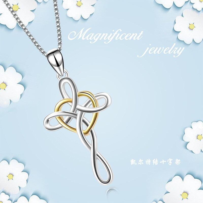 Heart-Shaped Celtic Knot Cross Necklace Pendant-Necklaces-Innovato Design-Innovato Design