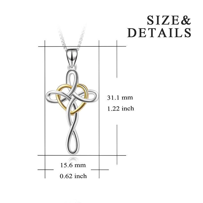 Heart-Shaped Celtic Knot Cross Necklace Pendant-Necklaces-Innovato Design-Innovato Design