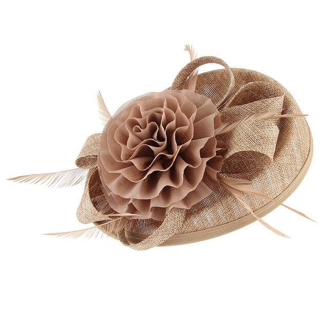 Vintage Hair Clip Flower Fascinator Hat with Feathers-Hats-Innovato Design-Black-Innovato Design