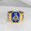Masonic Gold-Plated Titanium Fashion Ring