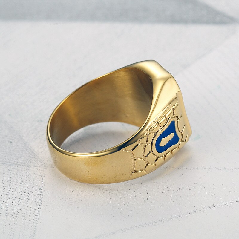 Masonic Gold-Plated Titanium Fashion Ring-Rings-Innovato Design-8-Innovato Design