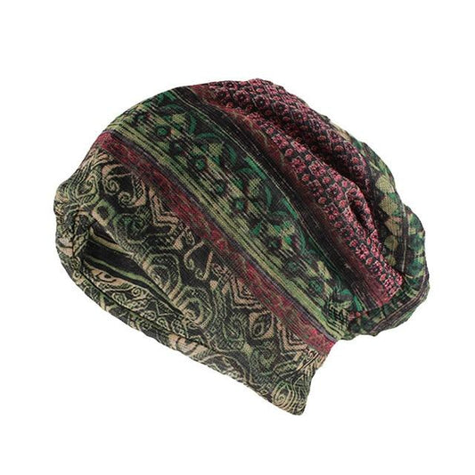 Multicolored Washed-out Floral Beanie, Skullie or Scarf-Hats-Innovato Design-Green-Innovato Design