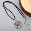 Rope Necklace with Dragon Knot Amulet and Red Stone - InnovatoDesign