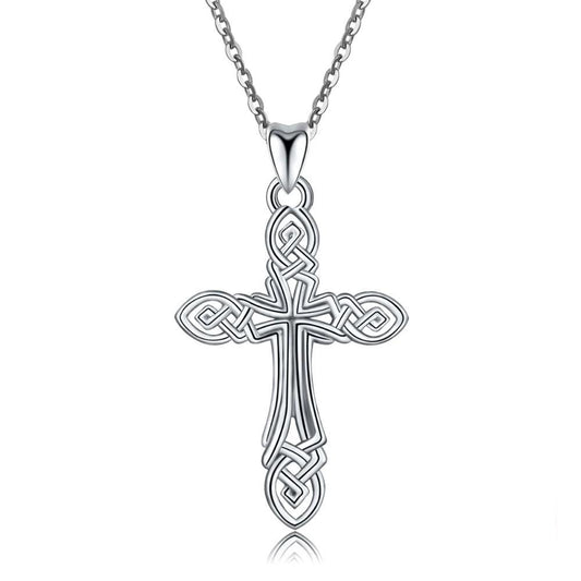 Celtics Knot Cross Fashion Pendant Necklace 925 Sterling Silver-Necklaces-Innovato Design-Innovato Design