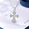 925 Sterling Silver Catholic Cross with Celtic Knot Inlay Pendant Necklace - InnovatoDesign
