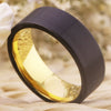 Classic Black and Gold-Plated Tungsten Fashion Wedding Band