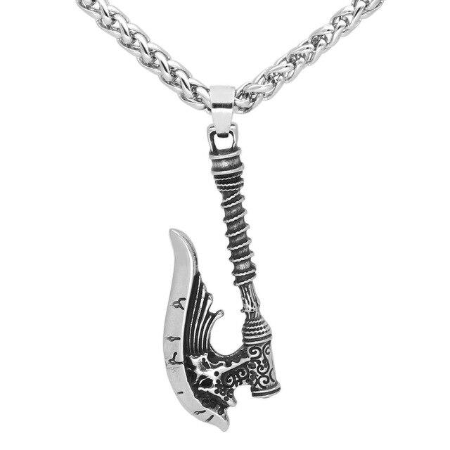 Men's Stainless Steel Nordic Axe Talisman Pendant Necklace-Necklaces-Innovato Design-Innovato Design