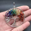 Natural Quartz Chakra Stones Tree of Life Pendant-Necklaces-Innovato Design-Multicolor-Innovato Design