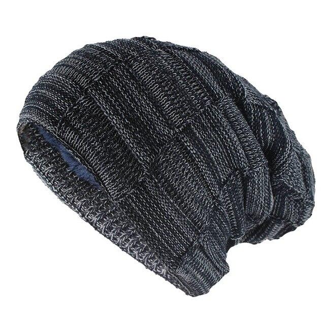 Hip-hop Wool Winter Skullie, Beanie or Knit Hat-Hats-Innovato Design-Navy Blue-Innovato Design