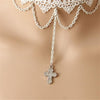 While Laced Cross Pendant Choker Necklace-Necklaces-Innovato Design-Innovato Design