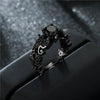 Skull Black Cubic Zirconia and Crystal Halloween, Engagement & Wedding Ring-Rings-Innovato Design-5-Innovato Design
